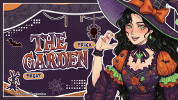 🎃 Spooky Garden  ⌒  giveaways . social﹒aesthetic﹒sfw﹒cute Discord Server Banner
