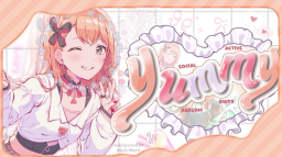 ୨୧ 𓂃 yumm ૮ . . ྀིა ask to dm .cuties .cute .hangout .friends .chat .dm .nitros . ۫ ꣑ৎ . Discord Server Banner