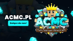 Siec Minecraft AcMC.pl - BoxPvP Anarchia OneBlock Survival Działki Gildie TowerPvP BedWars SkyGen Discord Server Banner