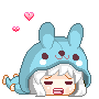 2987_Blue_Kawaii_Bunny emoji