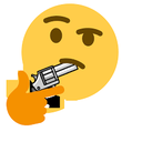 thinking_revolver_in_mouth emoji