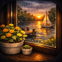 ❀「 Harbor ⸺ Marigold & Mint 」❀ Discord Server Logo