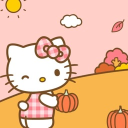 Sanrio Cafe 🦃 Stickers 🍂 Emotes 🥧 Hello Kitty 🍁 Giveaways Discord Server Logo